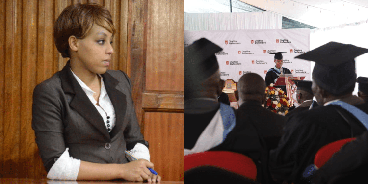 A collage of Ruth Kamande appearing in court and a photo of the murder convict during her graduation on November 26, 2024. Photos- Standard/ Kenya Prisons