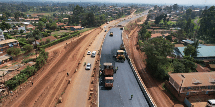 An aerial view of the ongoing construction at the Gitaru interchange.