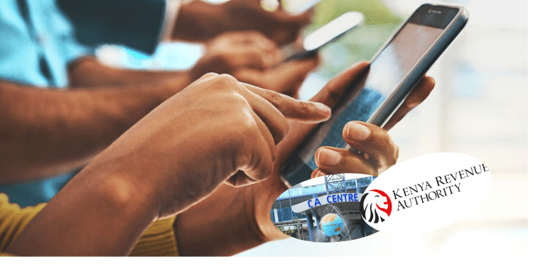 A person using a phone and the ca-KRA logos. PHOTO/Africa.com