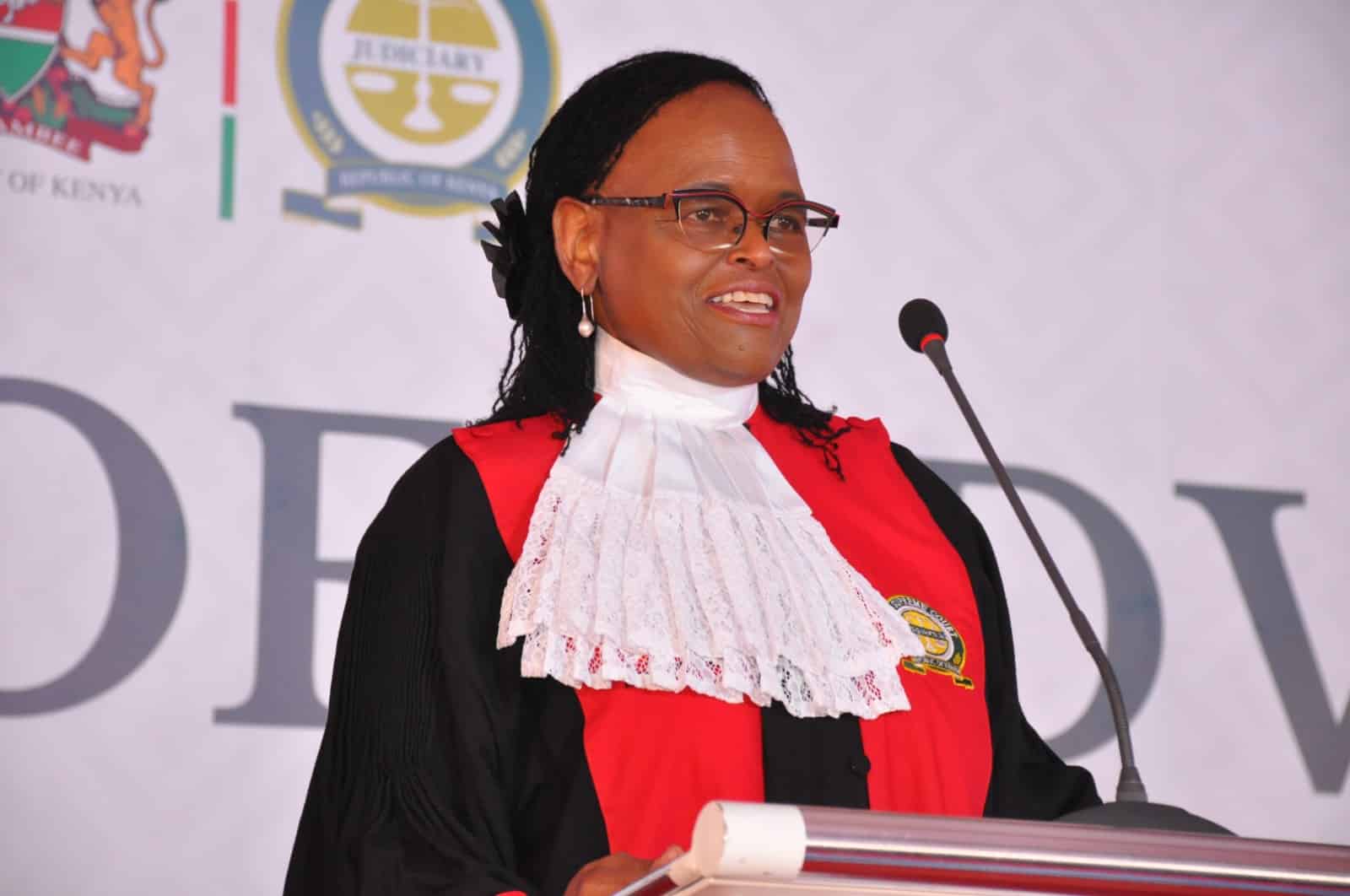 Chief Justice Martha Koome during the admission of 224 lawyers to the Roll of Advocates at the Supreme Court on September 12, 2023. PHOTO/JSC. Judiciary