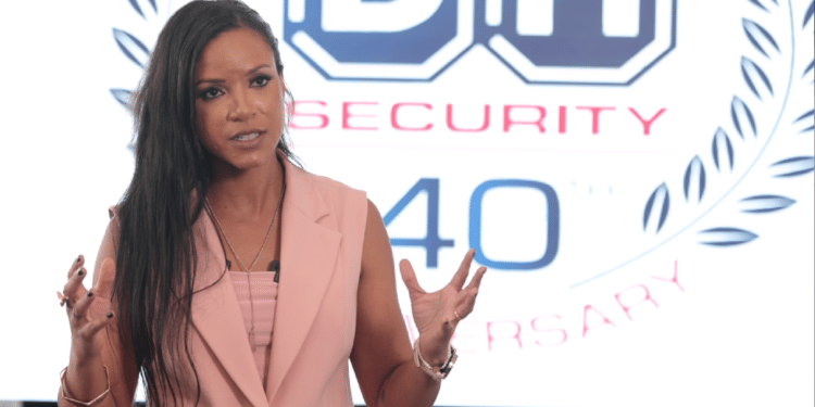 BM Security CEO, Michelle Morgan speaking during the interview. PHOTO/TKT