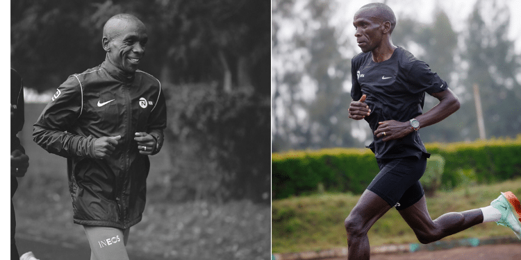 Eliud Kipchoge during training. Photo/ Kipchoge