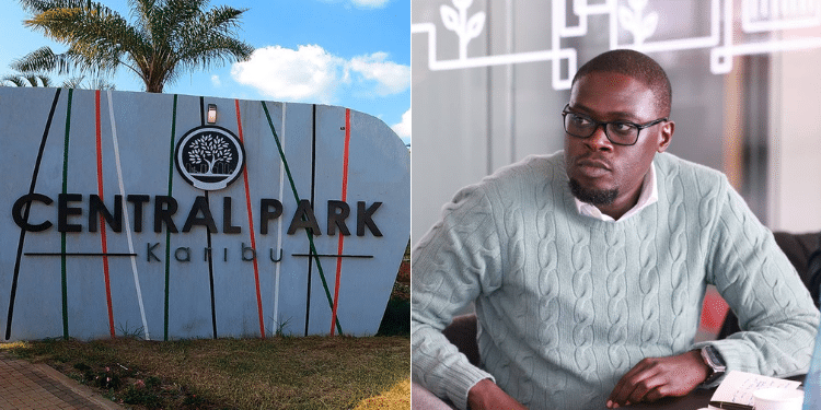 A collage of Nairobi Governor Johnson Sakaja and Central Park. Photo/ Sakaja.NMS