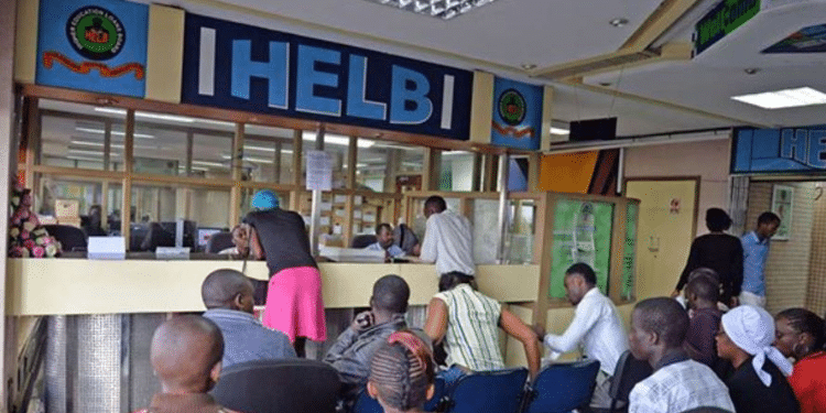 Student loan beneficiaries at Helb offices in Nairobi. PHOTO/NMG