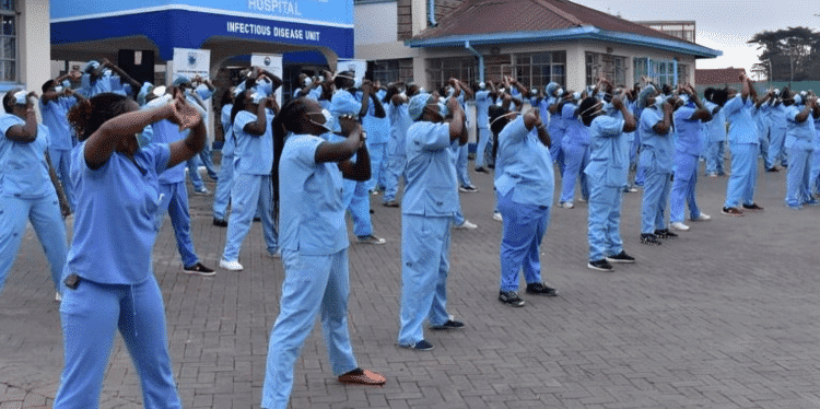 A group of Kenyan nurses working at Kenyatta National Hospital.