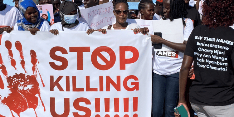 Anti femicide protests happening in Turkana. PHOTO/FoL Turkana