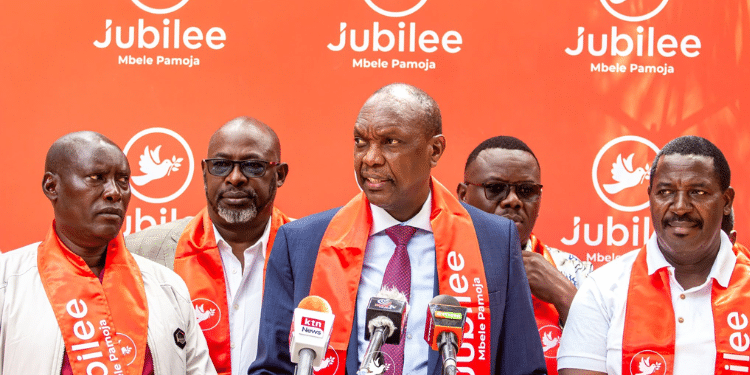 Jubilee Party Picks Fred Matiang’i As 2027 Presidential Flagbearer Jubilee Secretary General Jeremiah Kioni Addressing A Past Press Conference. Photo/Kioni