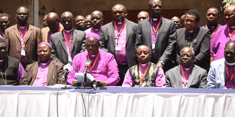 Archbishop Jackson Ole Sapit in a past press briefing with ACK clerics. Photo Jackson Ole Sapit.