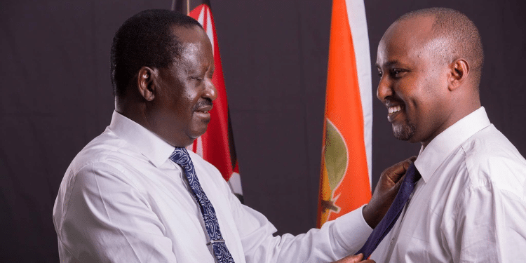 Former Prime Minister Raila Odinga withSuna East MP Junet Mohamed.