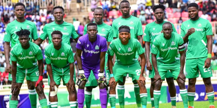 Gor Mahia FC lining up for Shabana FC on May 11, 2024. PHOTO/ Gor Mahia