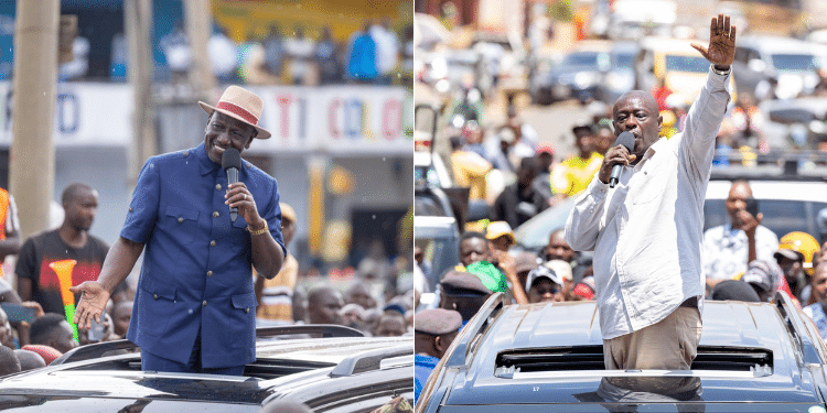 A collage of President William Ruto addressing a rally in Kakamega and former DP Rigathi Gachagua in Embu. Photo/ PCS. Gachagua