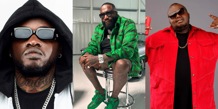 Photo collage of Khaligraph Jones, Rick Ross and Mejja. Photo/Khaligaph, Rick, Mejja IG