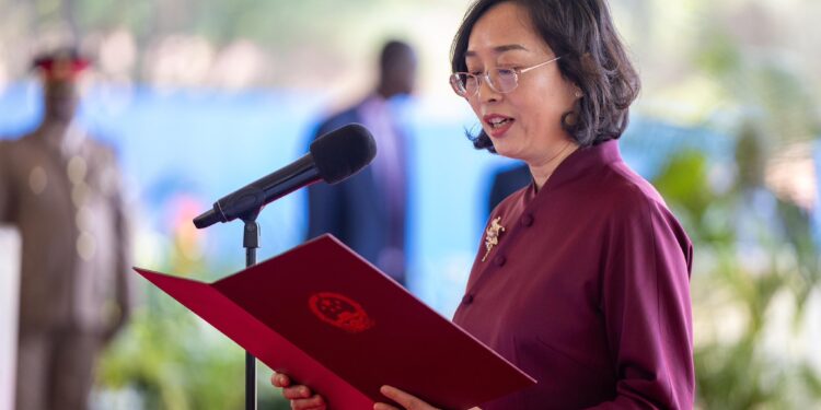 Ambassador Guo Haiyan at Statehouse Nairobi, Kenya