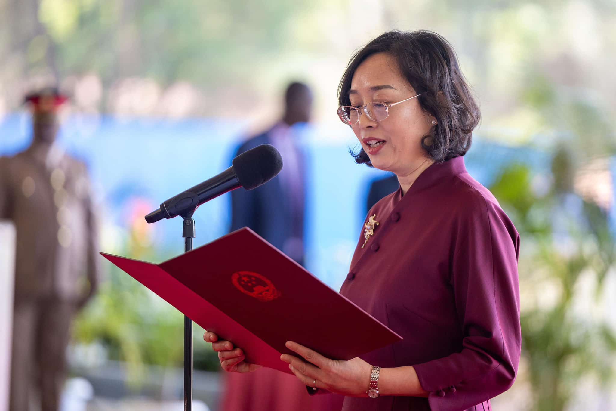 Ambassador Guo Haiyan at Statehouse Nairobi, Kenya