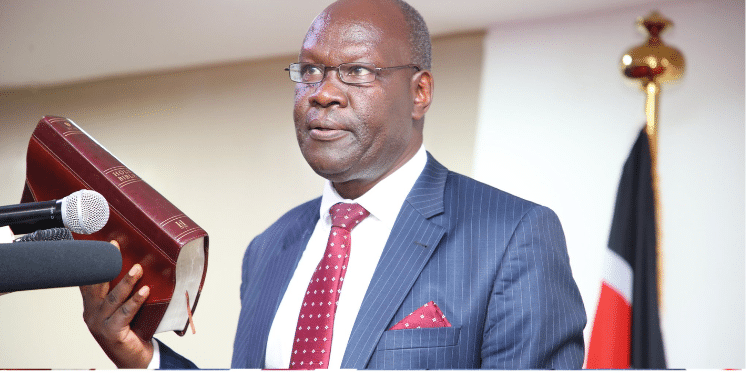 A photo of Sammy Chepkwony being sworn in PHOTO/ Judiciary of Kenya