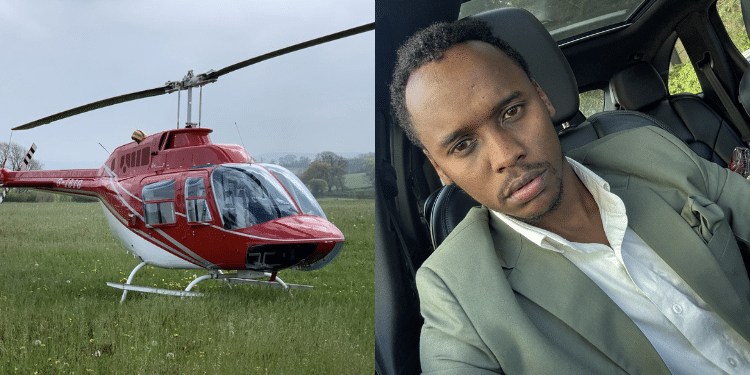 Photo Collage of Khalif Kairo and the plane on sale. Photo/Khalif Kairo X
