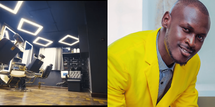 Photo collage of King Kaka's new Barbershop and Spa Musician King Kaka. Photo/KingKakaIG