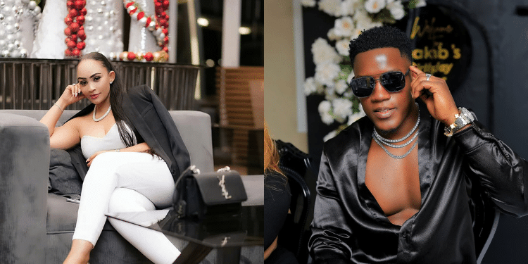 Photo collage of Socialite Zari Hassan and the Husband Shakeeb Lutaya. Photo/Zari,Shakeeb IG
