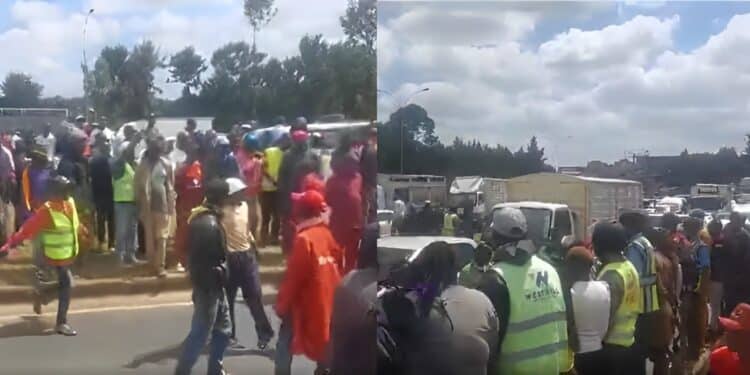 Traffic Snarl up along Thika road as body is discovered under a bridge along the busy Thika Road near Ruiru.