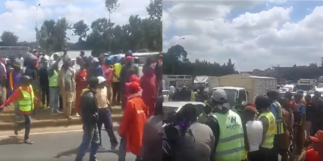 Traffic Snarl up along Thika road as body is discovered under a bridge along the busy Thika Road near Ruiru.