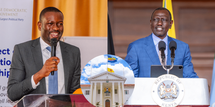 A photo collage of President William Ruto, Senator Edwin Sifuna and State House Nairobi. PHOTO/PCS/Sifuna X.