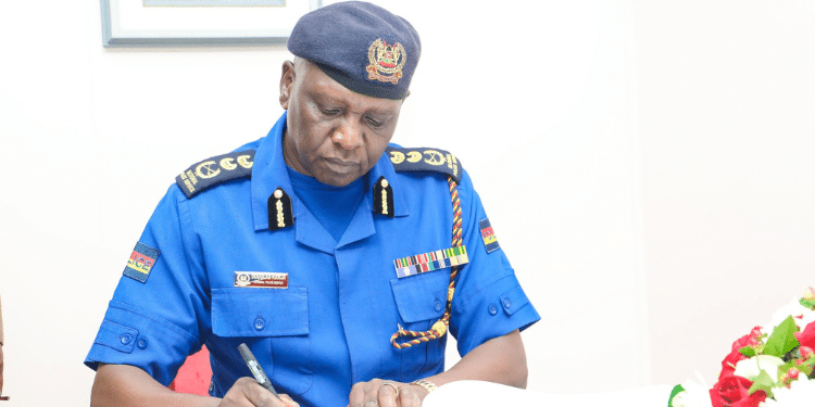 Inspector General of national police service Douglas Kanja speaking during the opening ceremony of UN police commanders course at IPSTC Karen on January 13, 2025. PHOTO/NPS. Homa Bay. Uasin Gishu. Nature Building