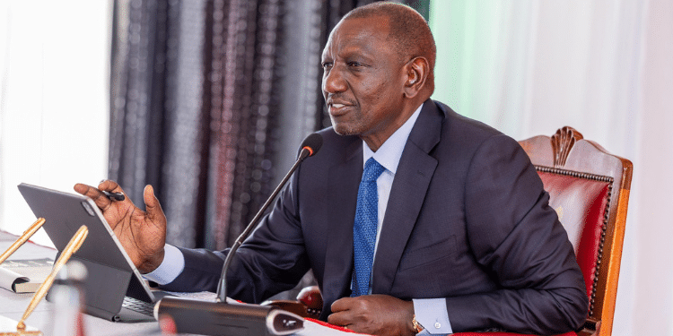 President Ruto while chairing A Cabinet meeting at State Lodge, Kakamega on January 21, 2025. PHOTO/PCS.