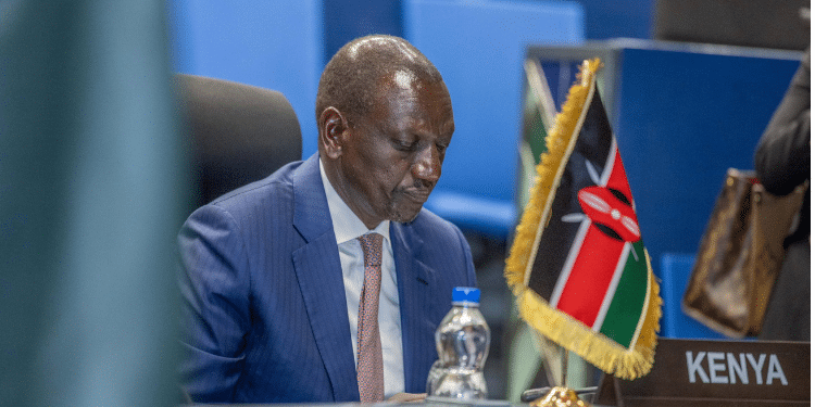 President William Ruto during the African Union's Peace and Security Council Mini-Summit on the Eastern Democratic Republic of the Congo at the AU Headquarters in Addis Ababa, Ethiopia on February 16, 2024. PHOTO/PCS.
