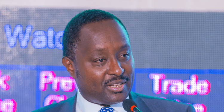 Nairobi Securities Exchange (NSE) CEO Frank Mwiti speaking during the Bell Ringing Ceremony on January 21, 2025. PHOTO/NSE PLC