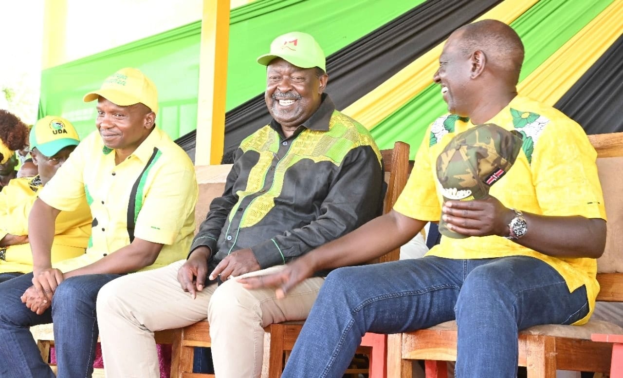 President William Ruto , Musalia Mudavadi and DP Kithure Kindiki. Photo/ PCS