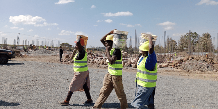 Construction workers working at an Affordable Housing Project. Photo/ Boma Yangu