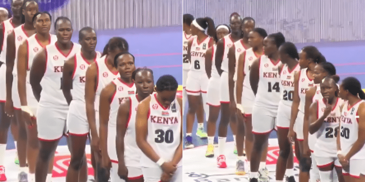 Kenya's basketball team embarrassed after wrong national anthem was played. Photo/ Screen Grab NBA