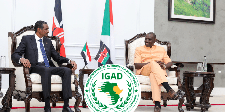 President William Ruto with RSF Leader General Mohamed Hamdan Dagalo, State House, Nairobi, in April 2024. Photo/PCS