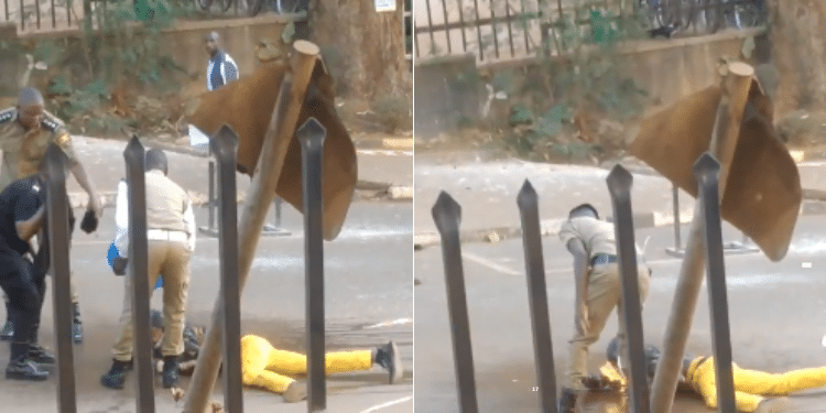 Screen grabs of the Ugandan man who set himself on fire outside Parliament Buildiing. Photo/ NTV Uganda
