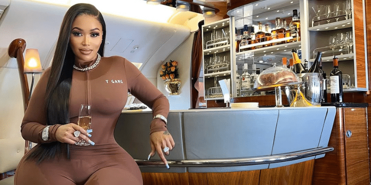 Vera Sidika on a plane. Photo/Sidika Ig