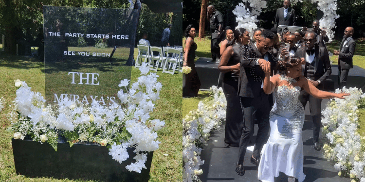 Collage of DJ Mo and Size 8 wedding. Photo/Screengrab
