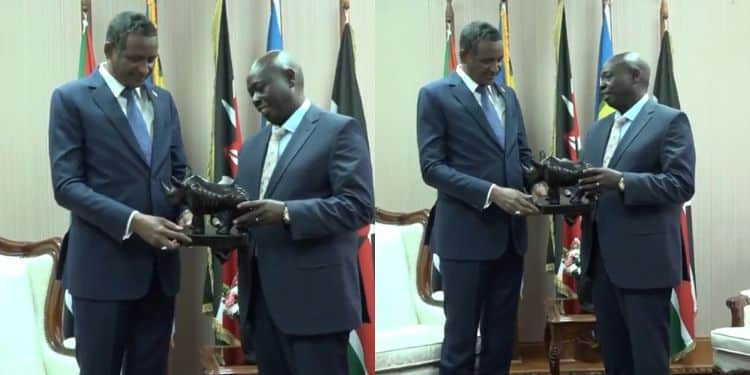 Former Deputy President Rigathi Gachagua with Sudan’s paramilitary Rapid Support Forces (RSF) leader, Mohamed Hamdan Dagalo.