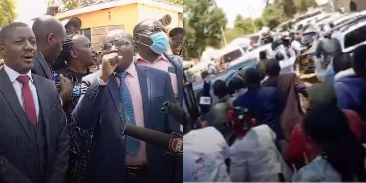 Juaj Mp and comrades outside Kiambu Law courts.
