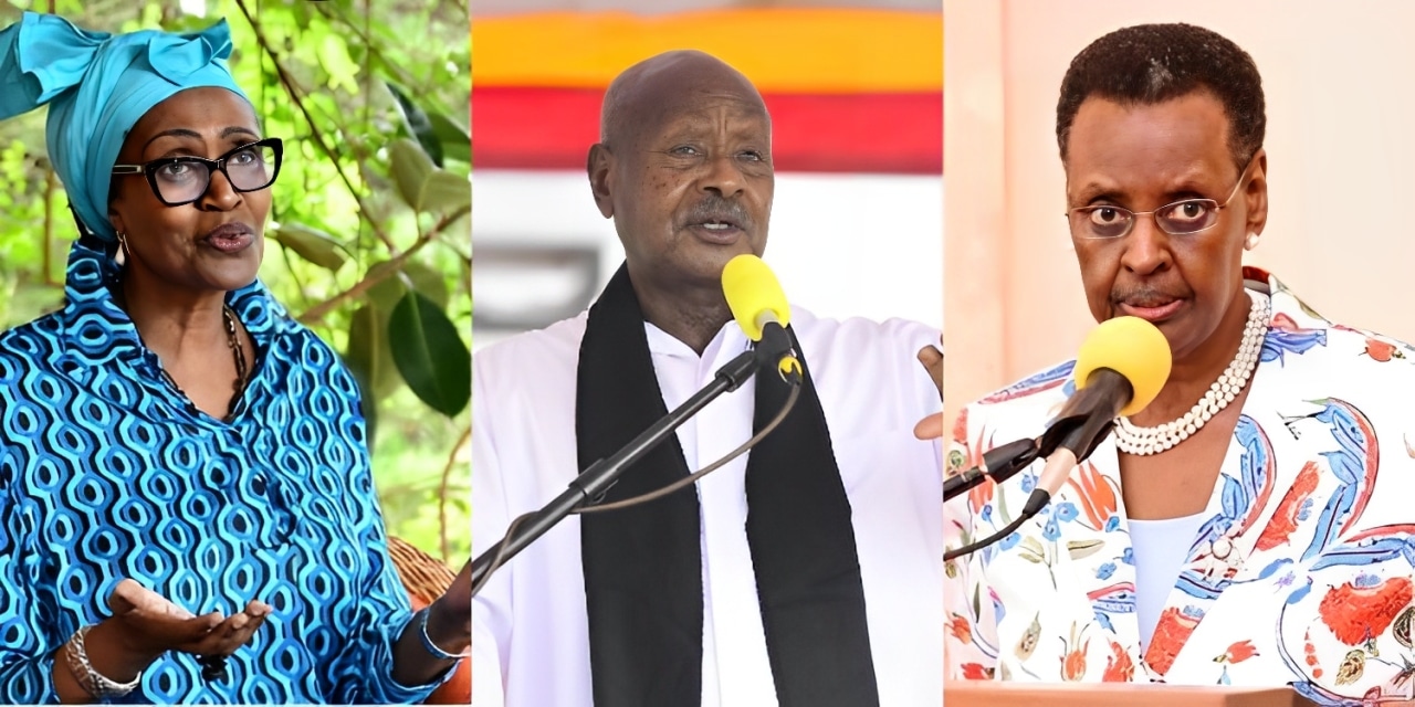 Activist Winnie Byanyima, Uganda's President Yoweri Museveni his wife, Janet Museveni.