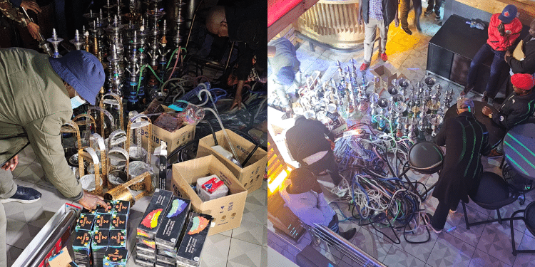 NACADA Officials Confiscate 39 Shisha Bongs at Paris Lounge