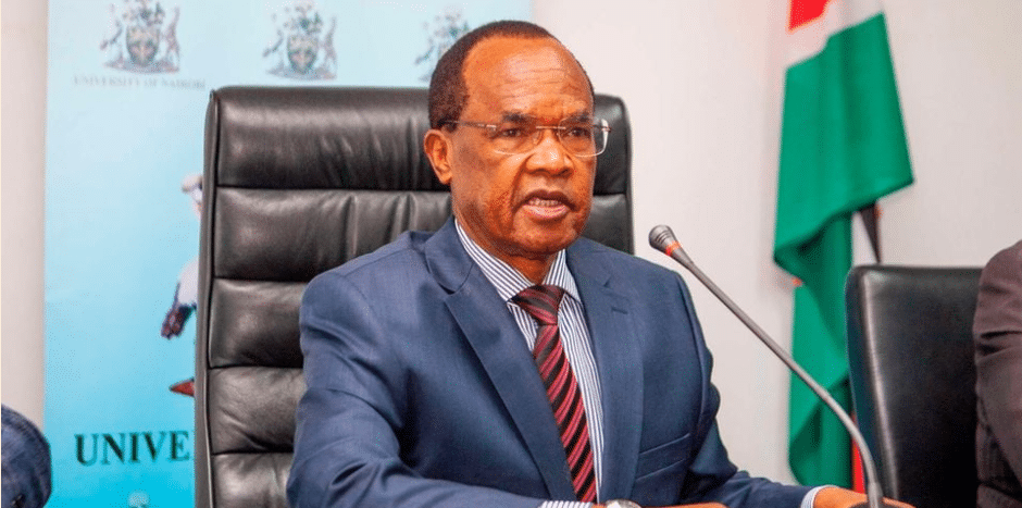 Chair of the University of Nairobi Council Prof Amukowa Anangwe gives a press statement on January 16, 2025