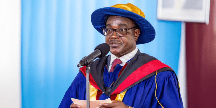 Education CS Julius Ogamba during the inaugural graduation ceremony of the Ol’Lessos National Polytechnic in Nandi County on January 30, 2025. PHOTO/MoE. Ogamba. universities. University Entry Grade. KNEC. Diploma. mAASAI