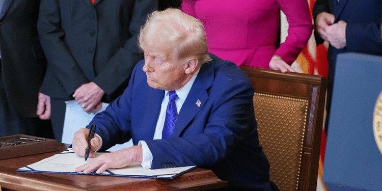 President Donald Trump signing an executive order at the White House. PHOTO/White House