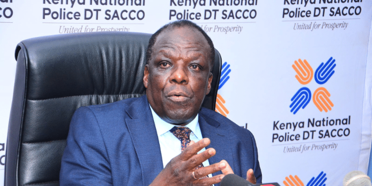 Cooperatives and MSME Development CS Wycliffe Oparanya during a past session with Kenya National Police DT SACCO. PHOTO/ Kenya National Police DT SACCO.