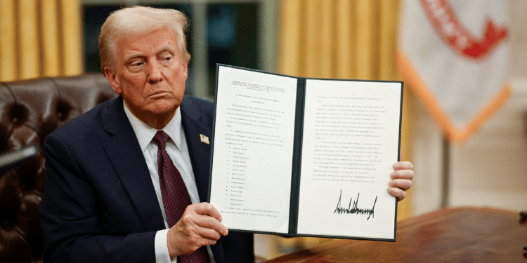 U.S President Donald Trump after signing several Executive Orders of January 20, 2025. PHOTO/White House. USAID