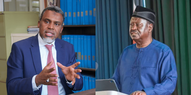 A photo collage of NIS Director-General Noordin Haji and former Prime Minister Raila Odinga. PHOTO/Waza/ PCS.