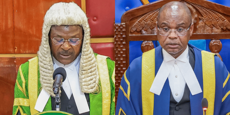 National Assembly Speaker Moses Wetangula and Senate Speaker Amason Kingi. PHOTO/Parliament.