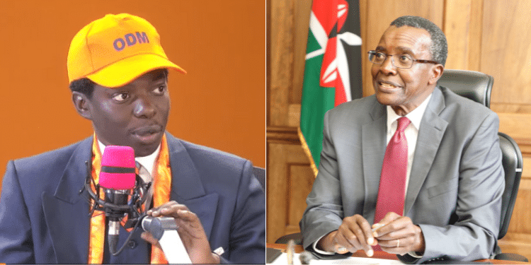 A collage of Kasmuel McOure and former CJ David Marga. Photo/ Maraga