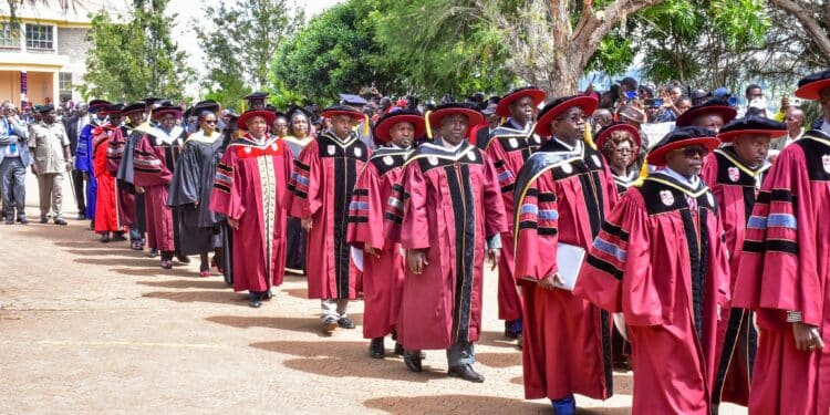 Procession of Laikipia University graduation ceremony. Photo/ CS Julius Ogamba