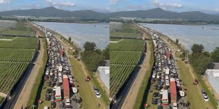 A Collage Of A Road With Cars In Traffic